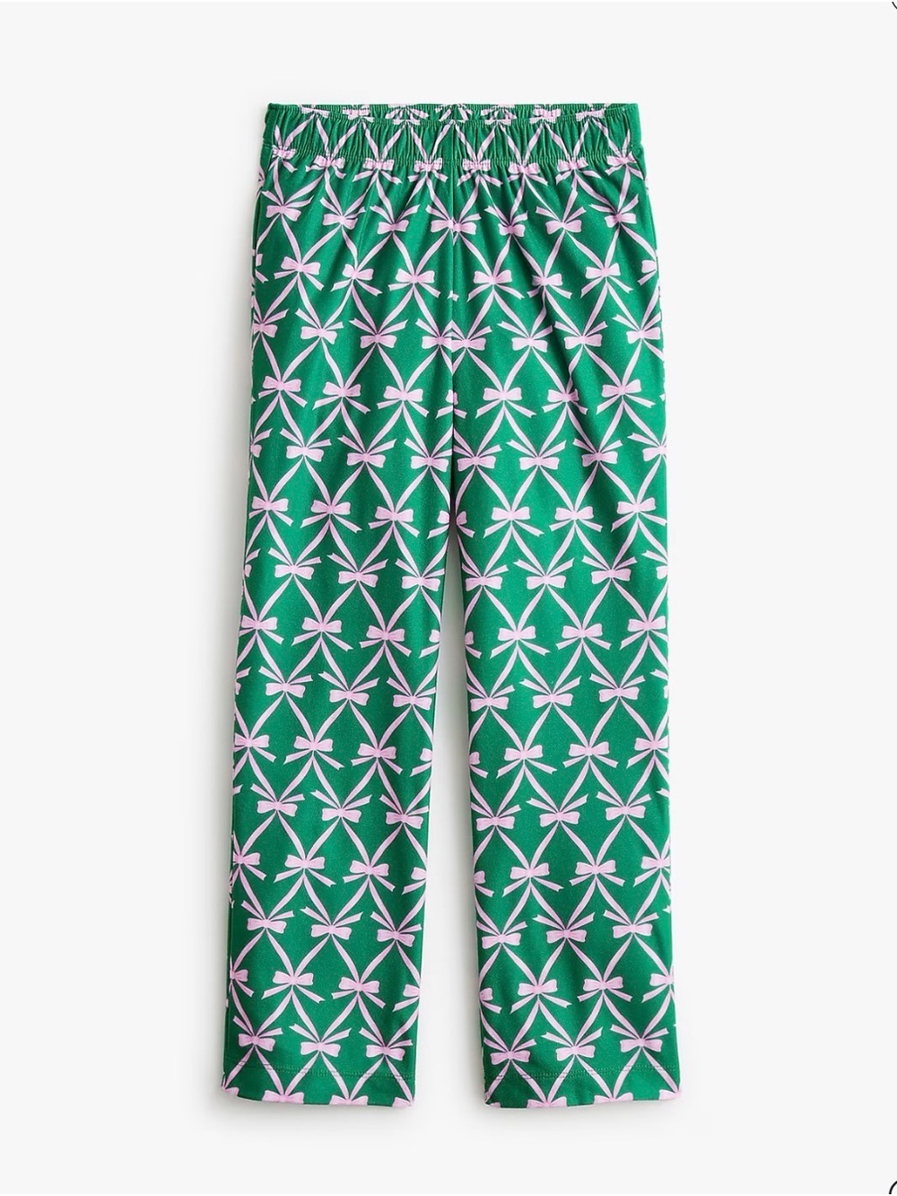 J. Crew Green flannel Pajama Pants with Pink Bow Print